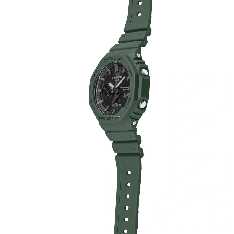 卡西欧,G-SHOCK 48.50x45.40毫米,48.50x45.40毫米,合成树脂,碳纤维,黑色,石英,倒计时,计时,月历,星期历,矿物水晶,圆形,GAB2100,GAB2100-3A