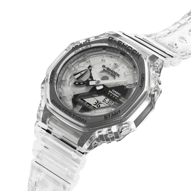 卡西欧,G-SHOCK 48.50x45.40毫米,48.50x45.40毫米,合成树脂,碳化钛金属陶瓷,白色,石英,倒计时,计时,月历,星期历,矿物水晶,圆形,GA2140RX,GA2140RX-7A