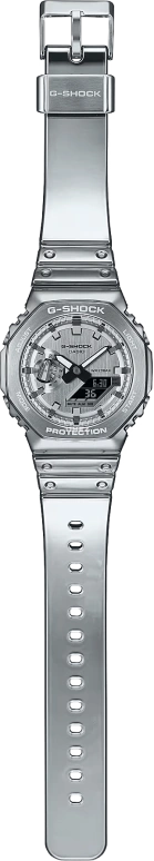 卡西欧,G-STEEL 44.40毫米,44.40毫米,不锈钢,银色,石英,倒计时,计时,月历,星期历,矿物水晶,八角形,GM2100YM,GM2100YM-8A