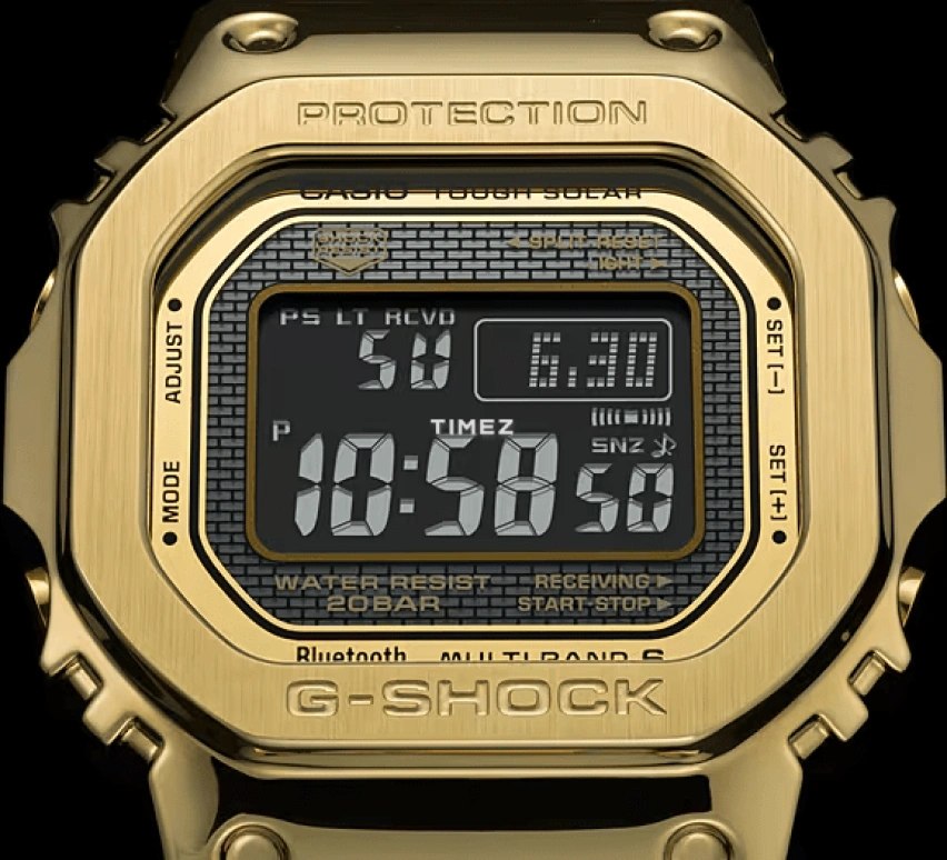 卡西欧,G-SHOCK 49.30x43.20毫米,49.30x43.20毫米,不锈钢,黑色,石英,倒计时,计时,万年历,月历,矿物水晶,方形,GMW,GMW-B5000GD-9