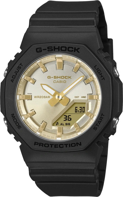 卡西欧,G-SHOCK 40.20毫米,40.20毫米,生物基,合成树脂,黄金色,石英,倒计时,计时,月历,星期历,矿物水晶,圆形,GMAP2100SG1A