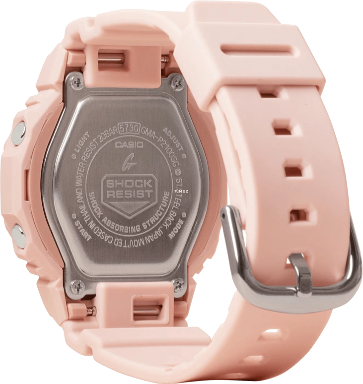 卡西欧,G-SHOCK 40.20毫米,40.20毫米,生物基,合成树脂,粉色,石英,倒计时,计时,月历,星期历,矿物水晶,八角形,GMAP2100SG4A