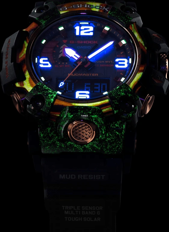 卡西欧,Mudmaster 54.40毫米,54.40毫米,合成树脂,黑色,石英,倒计时,计时,月历,星期历,蓝宝石,圆形,GWG2040FR,GWG2040FR-1A
