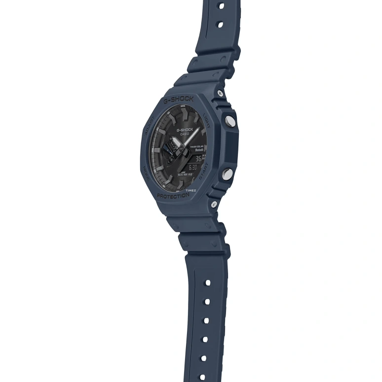 卡西欧,G-SHOCK 48.50x45.40毫米,48.50x45.40毫米,合成树脂,碳纤维,黑色,石英,倒计时,计时,月历,星期历,矿物水晶,圆形,GAB2100,GAB2100-2A