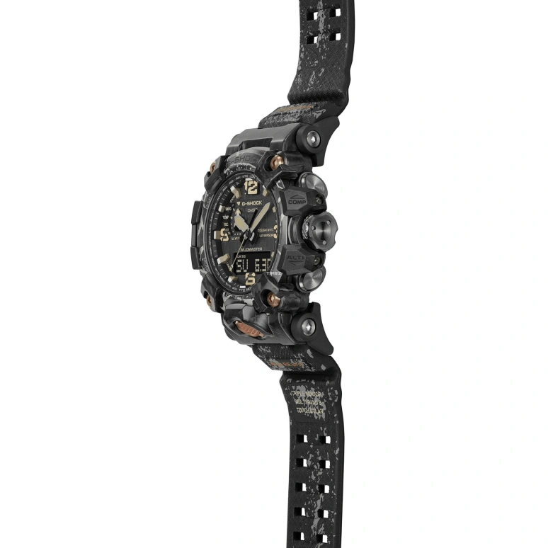 卡西欧,Mudmaster 54.40毫米,54.40毫米,合成树脂,锻造碳纤维,不锈钢,黑色,石英,倒计时,计时,月历,星期历,蓝宝石,圆形,GWG2000CR,GWG2000CR-1A