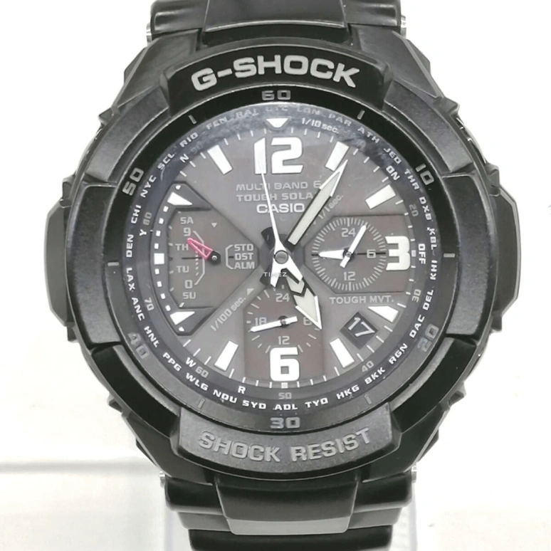 卡西欧,G-SHOCK 64.20x46.60毫米,64.20x46.60毫米,不锈钢,合成树脂,黑色,石英,星期历,日历,世界时,闹铃,矿物水晶,玻璃,酒桶形,GW,GW-3000BB-1A