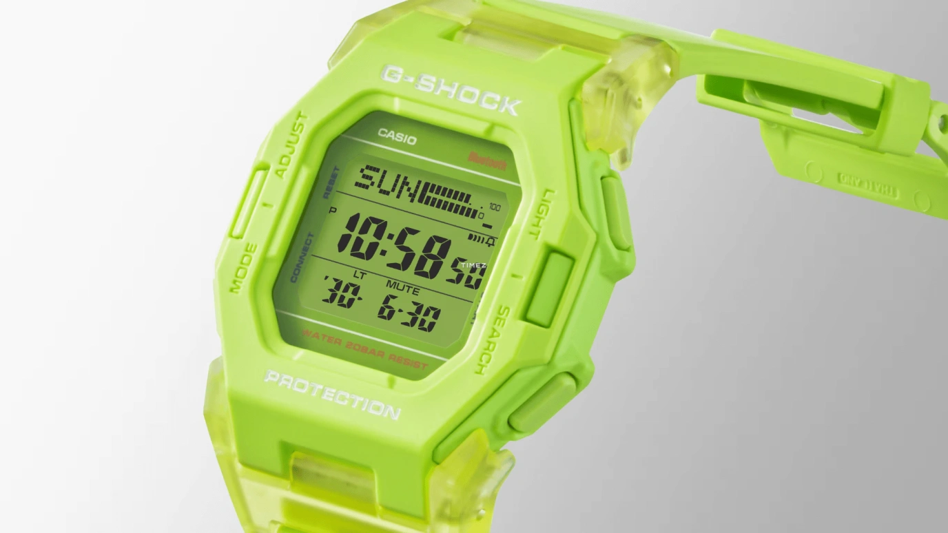 卡西欧,G-SHOCK 46.30x41.50毫米,46.30x41.50毫米,合成树脂,绿色,石英,倒计时,计时,年历,月历,矿物水晶,方形,GDB500S,GDB500S-3