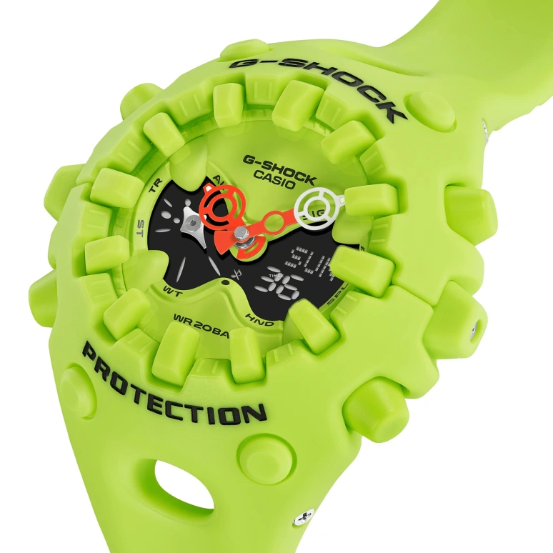 卡西欧,G-SHOCK 49.10x58.20毫米,49.10x58.20毫米,合成树脂,绿色,黑色,石英,倒计时,计时,月历,星期历,矿物水晶,圆形,GAV01,GAV01-9A