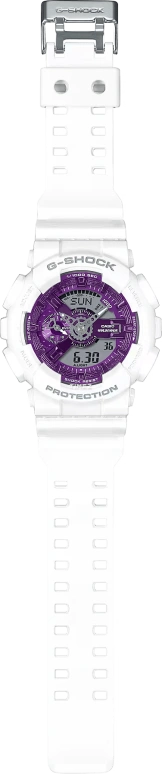卡西欧,G-SHOCK 55x51.20毫米,55x51.20毫米,合成树脂,紫色,灰色,石英,倒计时,计时,月历,星期历,矿物水晶,圆形,GA110WS,GA110WS-7A