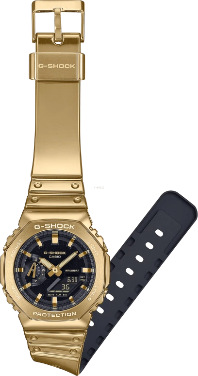 卡西欧,G-STEEL 44.40毫米,44.40毫米,不锈钢,黑色,石英,倒计时,计时,月历,星期历,矿物水晶,八角形,GM2100YMG,GM2100YMG-9A