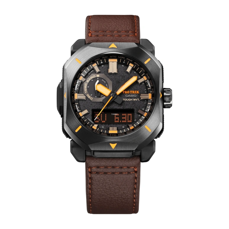 卡西欧,PROTREK 49.60x44.80毫米,49.60x44.80毫米,合成树脂,黑色,石英,倒计时,计时,月历,星期历,矿物水晶,方形,PRW6900YL,PRW6900YL-5