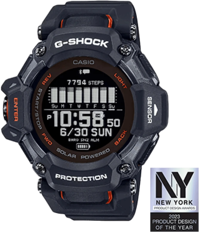 卡西欧,G-SHOCK 52.60毫米,52.60毫米,生物基,合成树脂,黑色,处理器,倒计时,计时,月历,星期历,矿物水晶,圆形,GBDH2000,GBDH2000-1A
