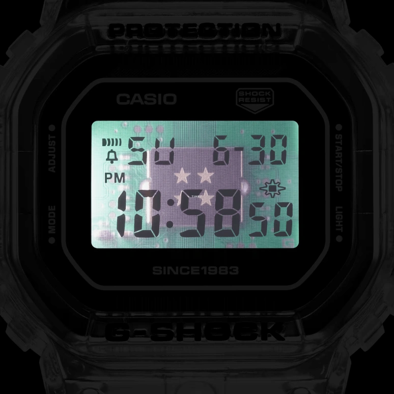 卡西欧,G-SHOCK 48.90毫米,48.90毫米,合成树脂,黑色,石英,倒计时,计时,月历,星期历,矿物水晶,方形,DW5040RX,DW5040RX-7