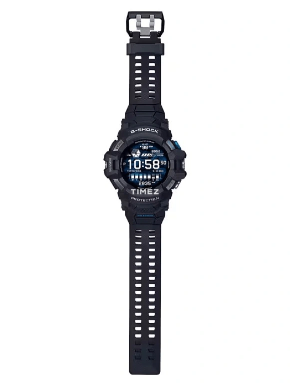 卡西欧,G-SHOCK 56.30毫米,56.30毫米,合成树脂,蓝色,黑色,处理器,智能手表,GPS,高度计,罗盘,矿物水晶,圆形,GSWH1000,GSWH1000-1