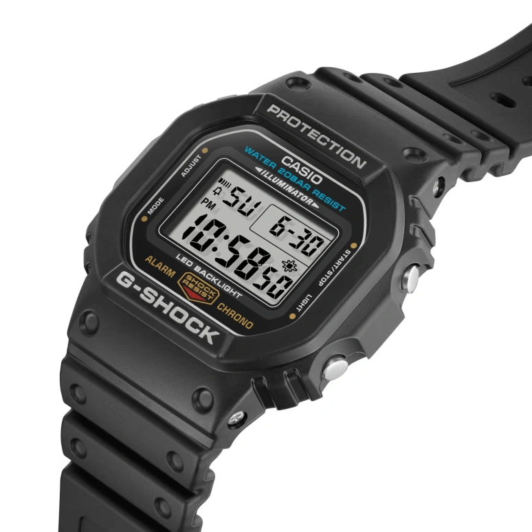 卡西欧,G-SHOCK 48.90x42.80毫米,48.90x42.80毫米,合成树脂,灰色,黑色,石英,倒计时,计时,月历,星期历,矿物水晶,方形,DW,DW-5600UE-1
