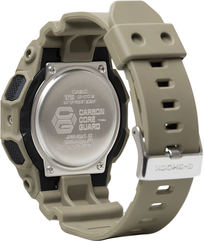 卡西欧,G-SHOCK 51.90毫米,51.90毫米,生物基,碳纤维,合成树脂,黑色,石英,倒计时,计时,月历,星期历,矿物水晶,圆形,GA010,GA010-5A