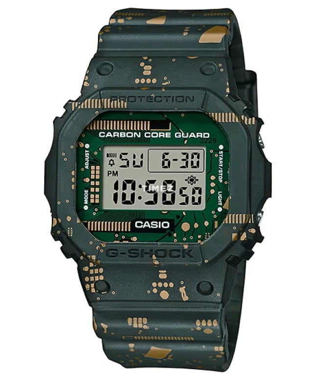卡西欧,G-SHOCK 40x44毫米,40x44毫米,合成树脂,绿色,石英,DWE,DWE-5600CC-3