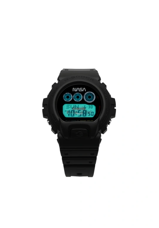 卡西欧,G-SHOCK 50毫米,50毫米,合成树脂,黑色,石英,倒计时,计时,星期历,日历,矿物水晶,圆形,GW6900NASA241