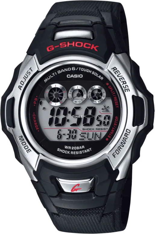 Casio,G-SHOCK 56.80x46mm,56.80x46mm,Resin,Stainless Steel,Grey,Black,Quartz,Countdown,Chronograph,Month,Date,Plexi,Glass,Round,GWM500A,GWM500A-1
