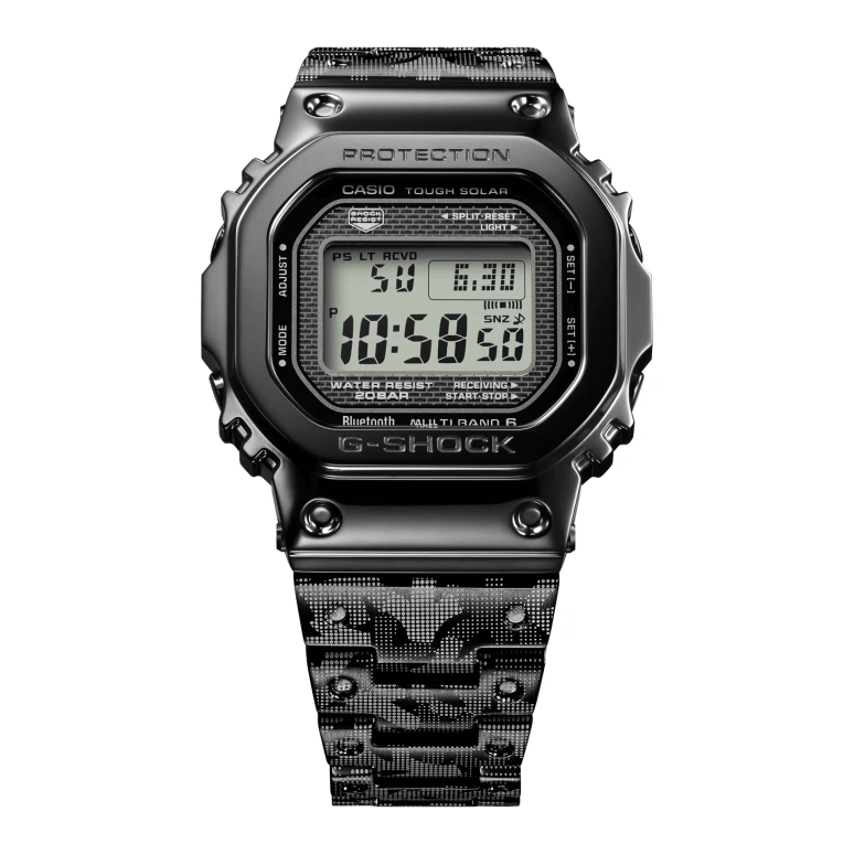 卡西欧,G-SHOCK 49.30x43.20毫米,49.30x43.20毫米,不锈钢,灰色,石英,倒计时,计时,万年历,月历,矿物水晶,方形,GMW,GMW-B5000EH-1
