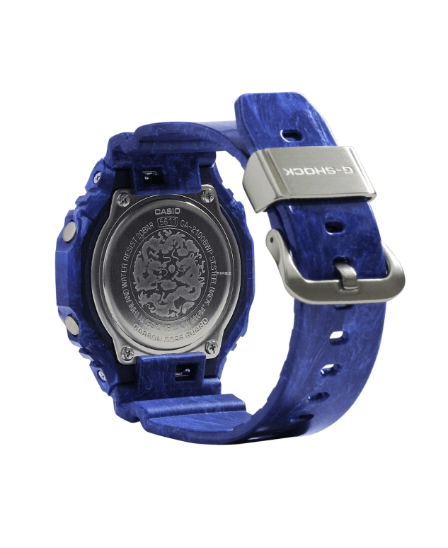卡西欧,G-SHOCK 48.50x45.40毫米,48.50x45.40毫米,合成树脂,碳纤维,冰蓝色,石英,倒计时,计时,月历,星期历,矿物水晶,圆形,GA2100BWP,GA2100BWP-2A