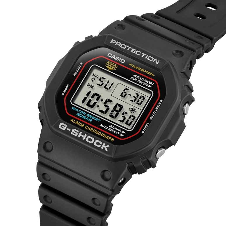 Casio,5600 48.90x42.80mm,48.90x42.80mm,Resin,Bio-sourced,Black,Quartz,Countdown,Chronograph,Month,Date,Hardlex,Square,DW5600RL,DW5600RL-1