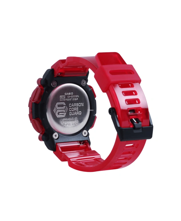 卡西欧,G-SHOCK 50.80x47.10毫米,50.80x47.10毫米,合成树脂,黑色,石英,倒计时,计时,月历,星期历,矿物水晶,圆形,GA2200SKL,GA2200SKL-4A