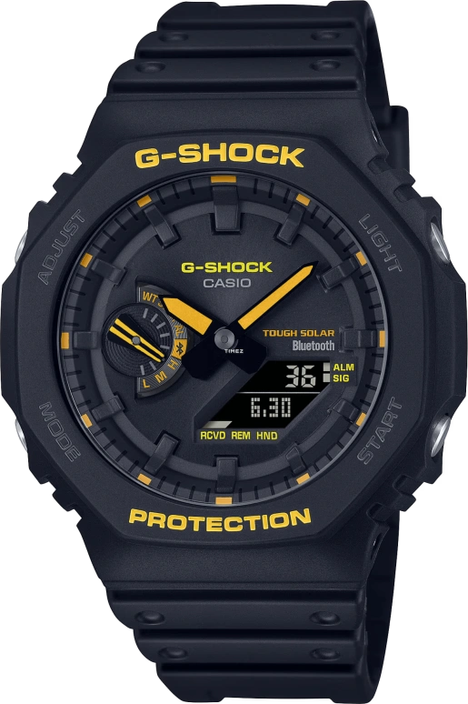 卡西欧,G-SHOCK 45.40毫米,45.40毫米,碳纤维,黑色,石英,倒计时,计时,月历,星期历,矿物水晶,圆形,GAB2100CY,GAB2100CY-1A