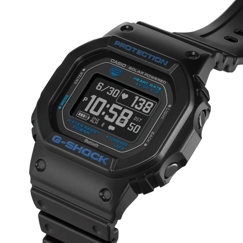 Casio,G-SHOCK 51.10x44.50mm,51.10x44.50mm,Bio-sourced,Black,Quartz,Chronograph,Moonphase,Month,Date,Hardlex,Square,DW,DW-H5600-1A2