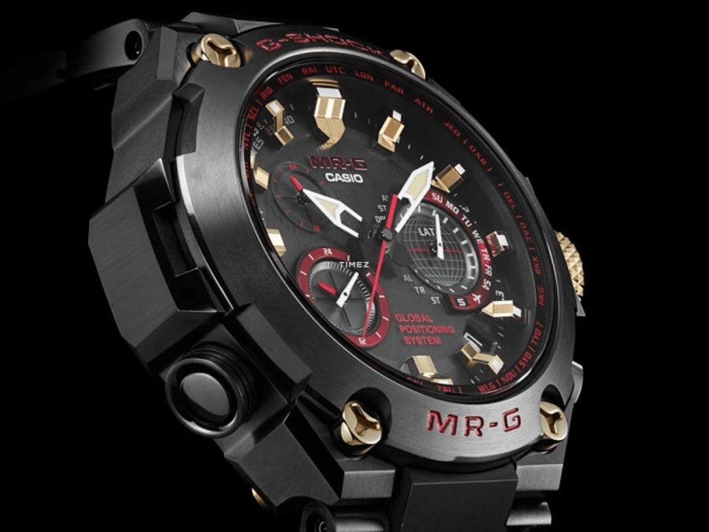 卡西欧,MR-G 54.70x49.80毫米,54.70x49.80毫米,钛,黑色,石英,倒计时,计时,月历,星期历,蓝宝石,水晶玻璃,圆形,MRGG1000B,MRGG1000B-1A4