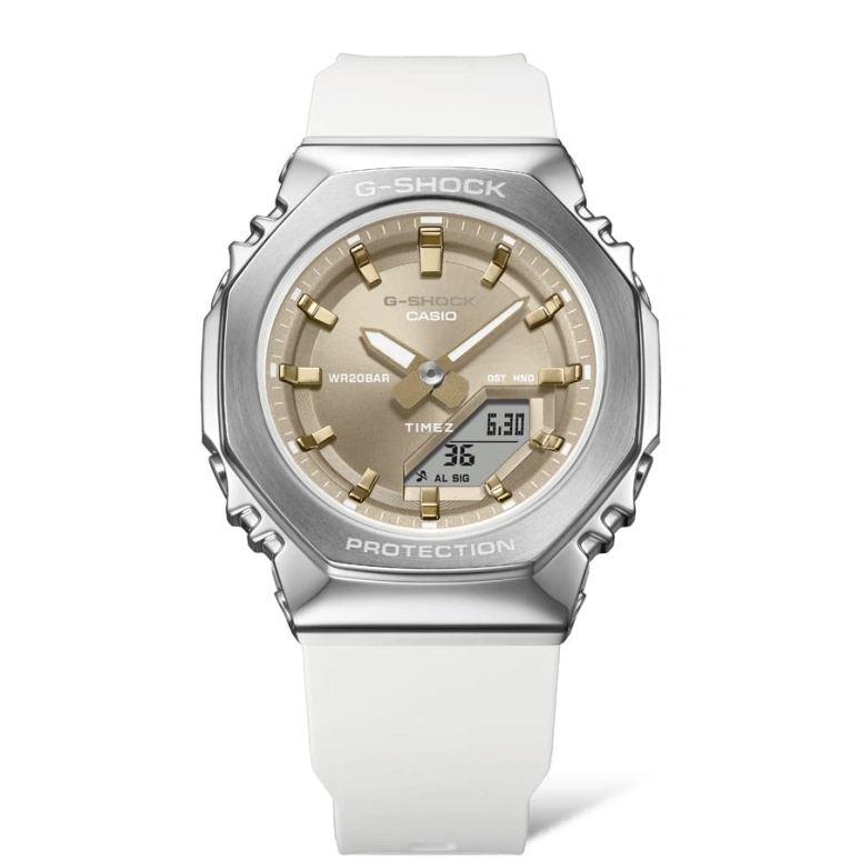 卡西欧,G-SHOCK 40.50毫米,40.50毫米,合成树脂,黄金色,石英,倒计时,计时,月历,星期历,矿物水晶,八角形,GMS2110,GMS2110-7A9