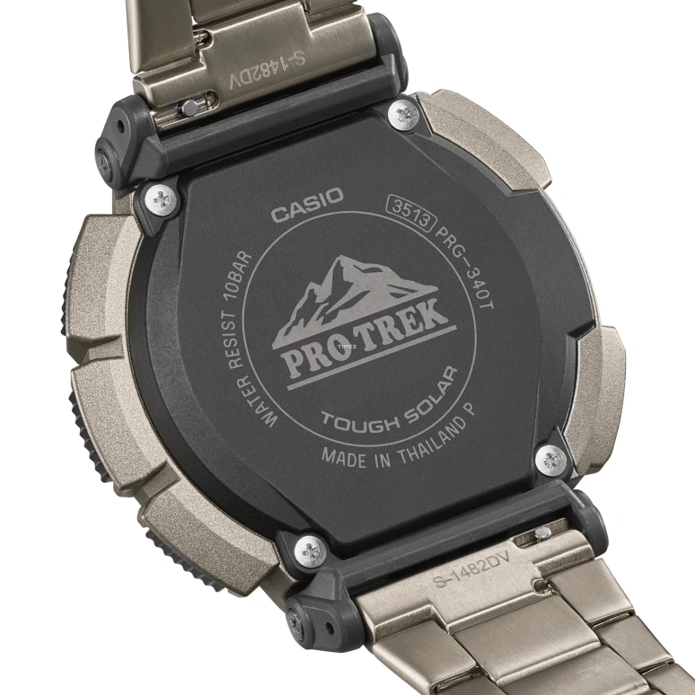 Casio,PROTREK 54.70x51.70mm,54.70x51.70mm,Bio-sourced,Black,Grey,Quartz,Countdown,Chronograph,Month,Date,Mineral,Glass,Round,PRG340T,PRG340T-7