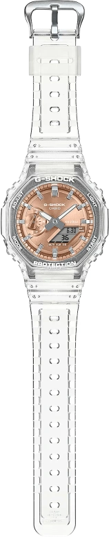 卡西欧,G-SHOCK 48.50x45.40毫米,48.50x45.40毫米,碳纤维,合成树脂,玫瑰金色,石英,倒计时,计时,月历,星期历,矿物水晶,八角形,GA2100BM,GA2100BM-7A5