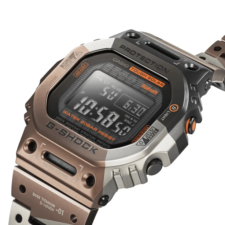 卡西欧,G-SHOCK 49.30x43.20毫米,49.30x43.20毫米,钛,黑色,石英,倒计时,计时,月历,星期历,矿物水晶,方形,GMWB5000TVB1