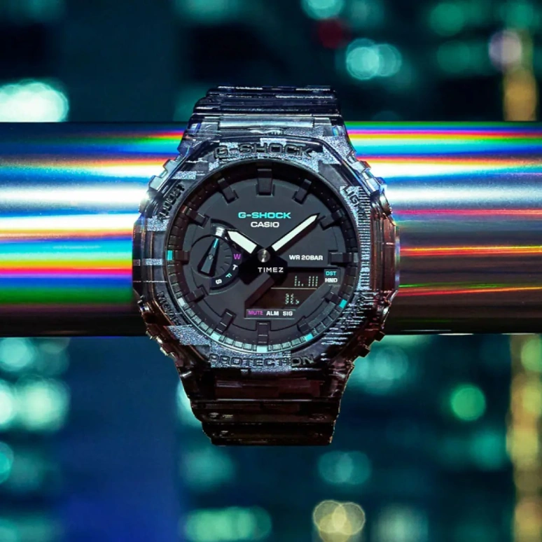 卡西欧,G-SHOCK 48.50x45.40毫米,48.50x45.40毫米,合成树脂,碳纤维,黑色,石英,倒计时,计时,月历,星期历,矿物水晶,圆形,GA2100NN,GA2100NN-1A