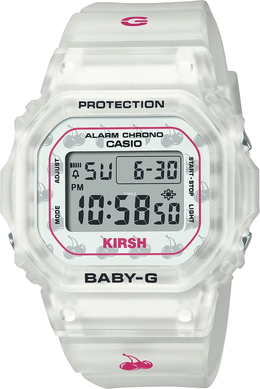 卡西欧,BABY-G 42.10x37.90毫米,42.10x37.90毫米,合成树脂,白色,灰色,石英,倒计时,计时,月历,星期历,矿物水晶,方形,BGD565KRS,BGD565KRS-7