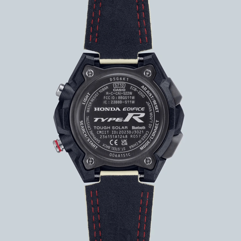 卡西欧,EDIFICE 48.20毫米,48.20毫米,碳纤维,不锈钢,黑色,石英,倒计时,计时,月历,星期历,蓝宝石,水晶玻璃,圆形,ECB2200HTR,ECB2200HTR-1A