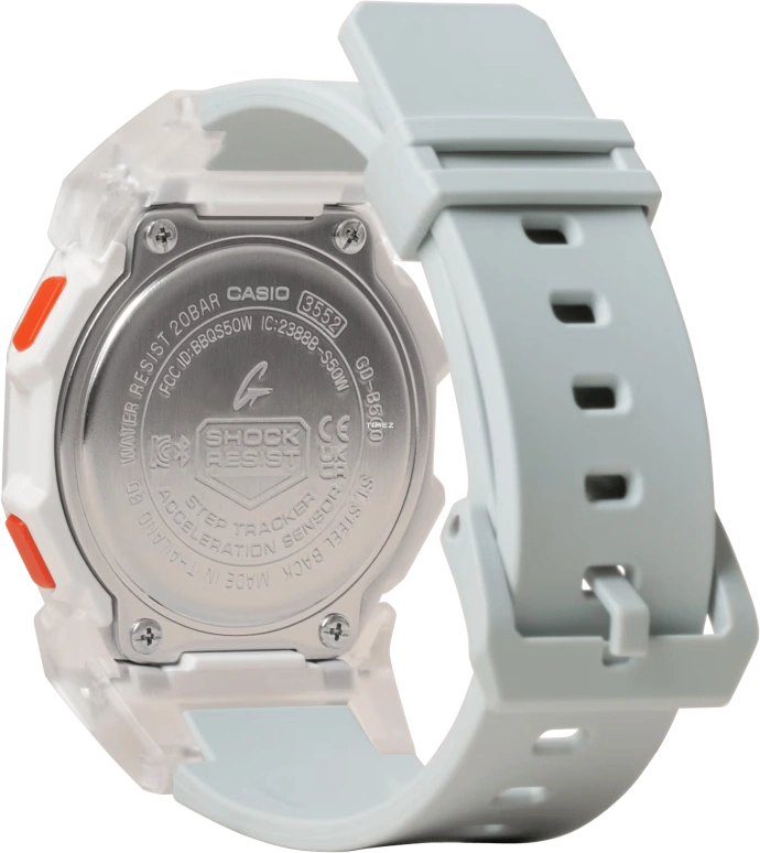 卡西欧,G-SHOCK 46.30x41.50毫米,46.30x41.50毫米,合成树脂,灰色,石英,倒计时,计时,年历,月历,矿物水晶,方形,GDB500S,GDB500S-8