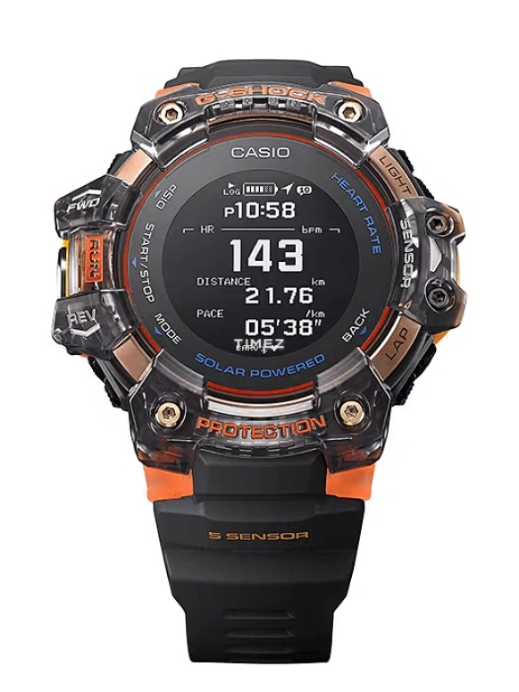 卡西欧,G-SHOCK 55毫米,55毫米,合成树脂,黑色,处理器,倒计时,计时,月历,星期历,矿物水晶,圆形,GBDH1000,GBDH1000-1A4