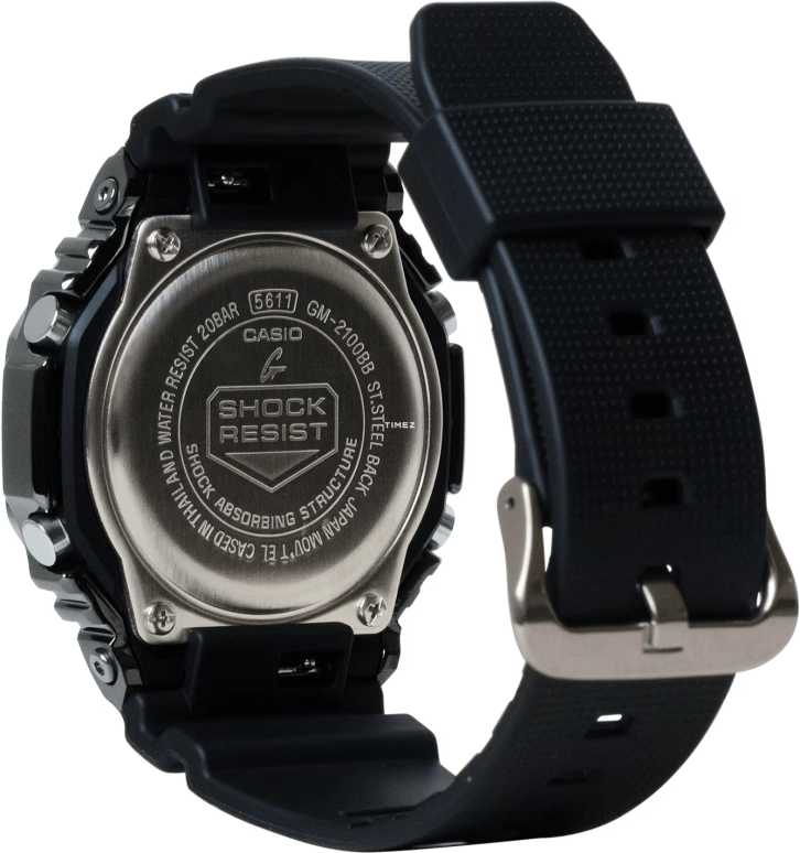 卡西欧,G-SHOCK 44.40毫米,44.40毫米,合成树脂,黑色,石英,倒计时,计时,月历,星期历,矿物水晶,八角形,GM2100BB,GM2100BB-1A