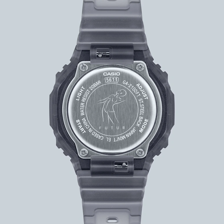 卡西欧,G-SHOCK 48.50x45.40毫米,48.50x45.40毫米,碳纤维,合成树脂,黑色,石英,倒计时,计时,月历,星期历,矿物水晶,八角形,GA2100FT,GA2100FT-8A