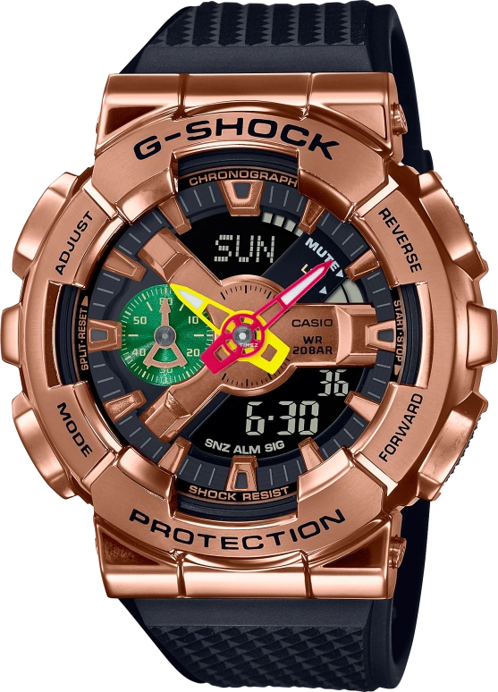 卡西欧,G-SHOCK 51.90x48.80毫米,51.90x48.80毫米,合成树脂,不锈钢,黑色,石英,GM,GM-110G-1A9