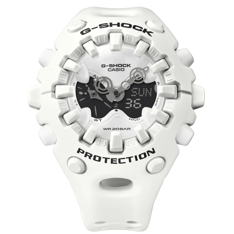 卡西欧,G-SHOCK 49.10x58.20毫米,49.10x58.20毫米,合成树脂,白色,石英,倒计时,计时,月历,星期历,矿物水晶,圆形,GAV01,GAV01-7A