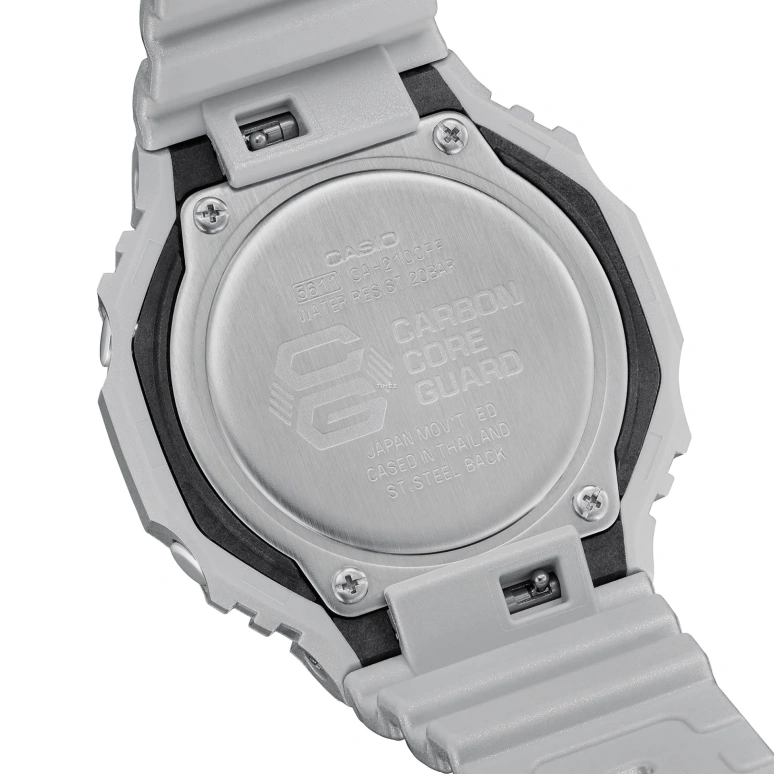 卡西欧,G-SHOCK 48.50x45.40毫米,48.50x45.40毫米,合成树脂,碳纤维,银色,石英,倒计时,计时,月历,星期历,矿物水晶,圆形,GA2100FF,GA2100FF-8A