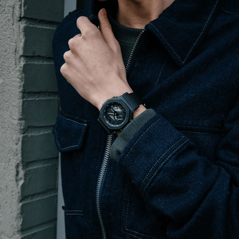 Casio,G-SHOCK 45.40mm,45.40mm,Carbon,Resin,Black,Quartz,Countdown,Chronograph,Month,Date,Hardlex,Octagon,GA2100BCE,GA2100BCE-1A