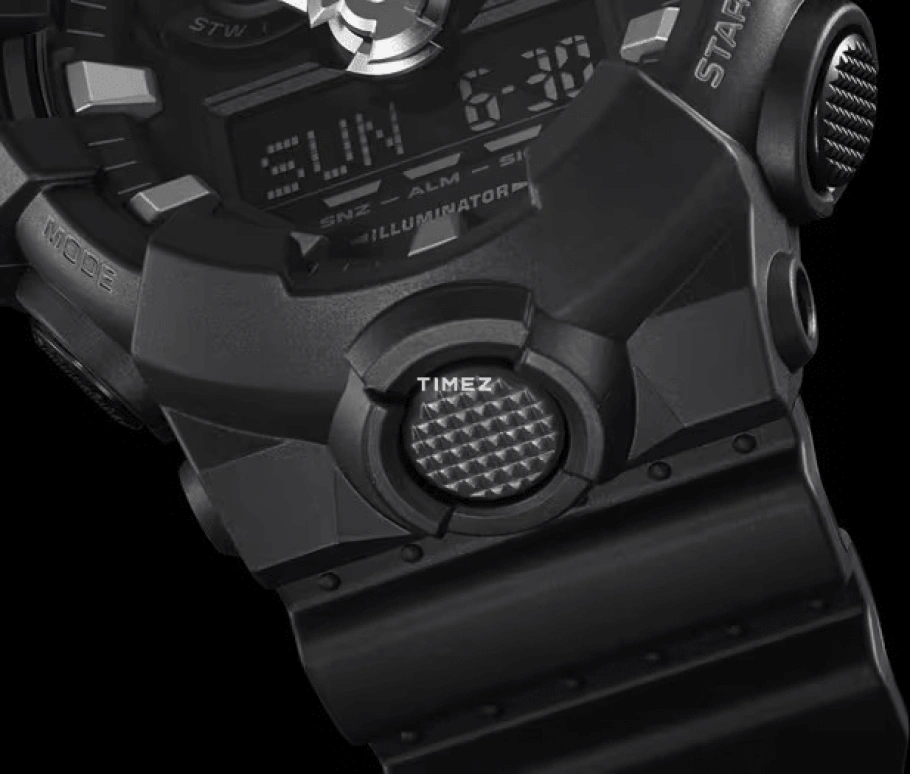 卡西欧,G-SHOCK 53.40毫米,53.40毫米,合成树脂,黑色,石英,倒计时,计时,月历,星期历,矿物水晶,圆形,GA700,GA700-1B