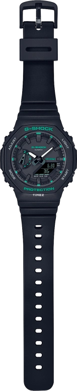 卡西欧,G-SHOCK 46.20x42.90毫米,46.20x42.90毫米,碳纤维,黑色,石英,倒计时,计时,月历,星期历,矿物水晶,八角形,GMAS2100GA,GMAS2100GA-1A