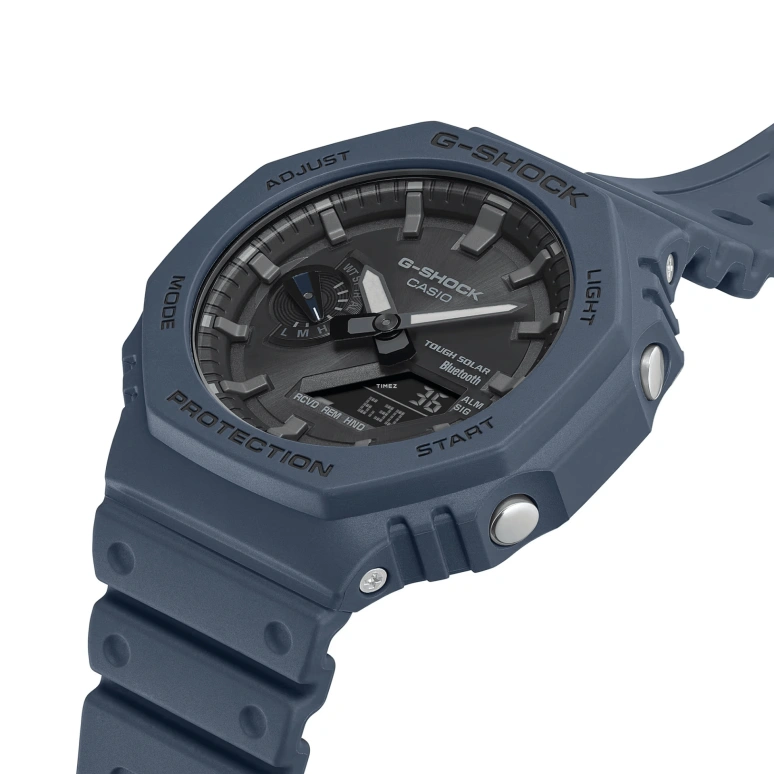 卡西欧,G-SHOCK 48.50x45.40毫米,48.50x45.40毫米,合成树脂,碳纤维,黑色,石英,倒计时,计时,月历,星期历,矿物水晶,圆形,GAB2100,GAB2100-2A