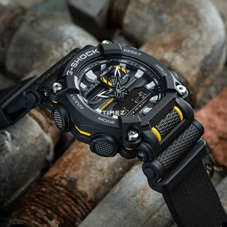 卡西欧,G-SHOCK 52.80x49.50毫米,52.80x49.50毫米,合成树脂,黑色,石英,倒计时,计时,月历,星期历,矿物水晶,圆形,GA900,GA900-1A