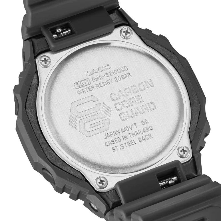 卡西欧,G-SHOCK 42.90毫米,42.90毫米,碳纤维,合成树脂,玫瑰金色,石英,倒计时,计时,月历,星期历,矿物水晶,八角形,GMAS2100MD1A
